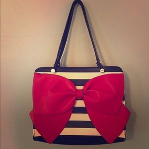 MAKE AN OFFER BetsyJohnson striped purse EUC!!
